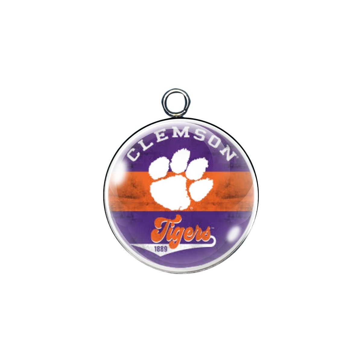 Clemson Tigers glass cabochon charm