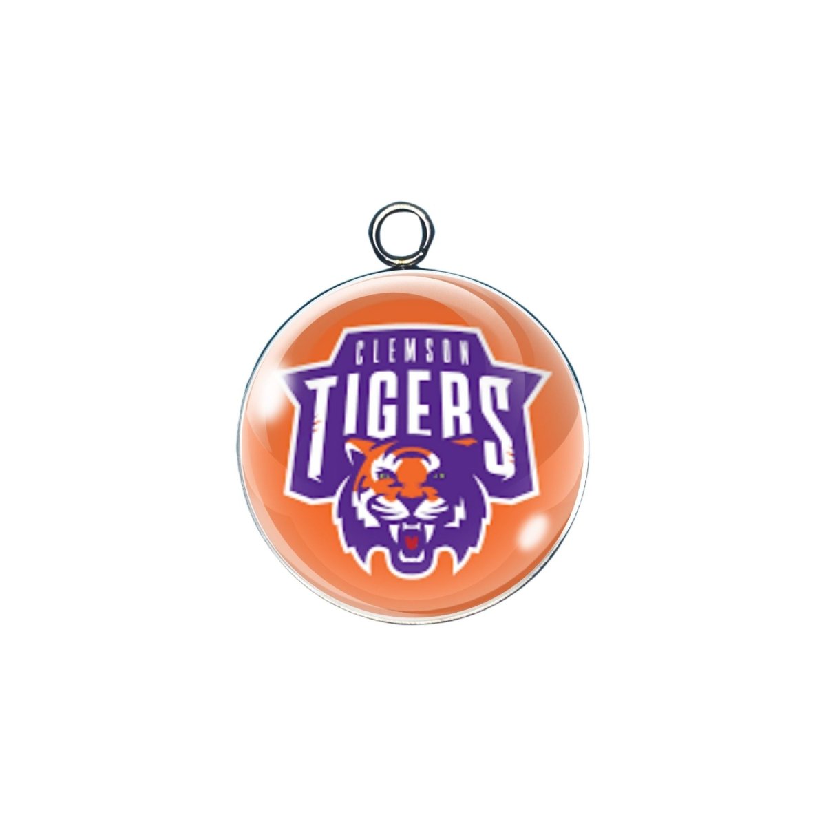 Clemson Tigers glass cabochon charm