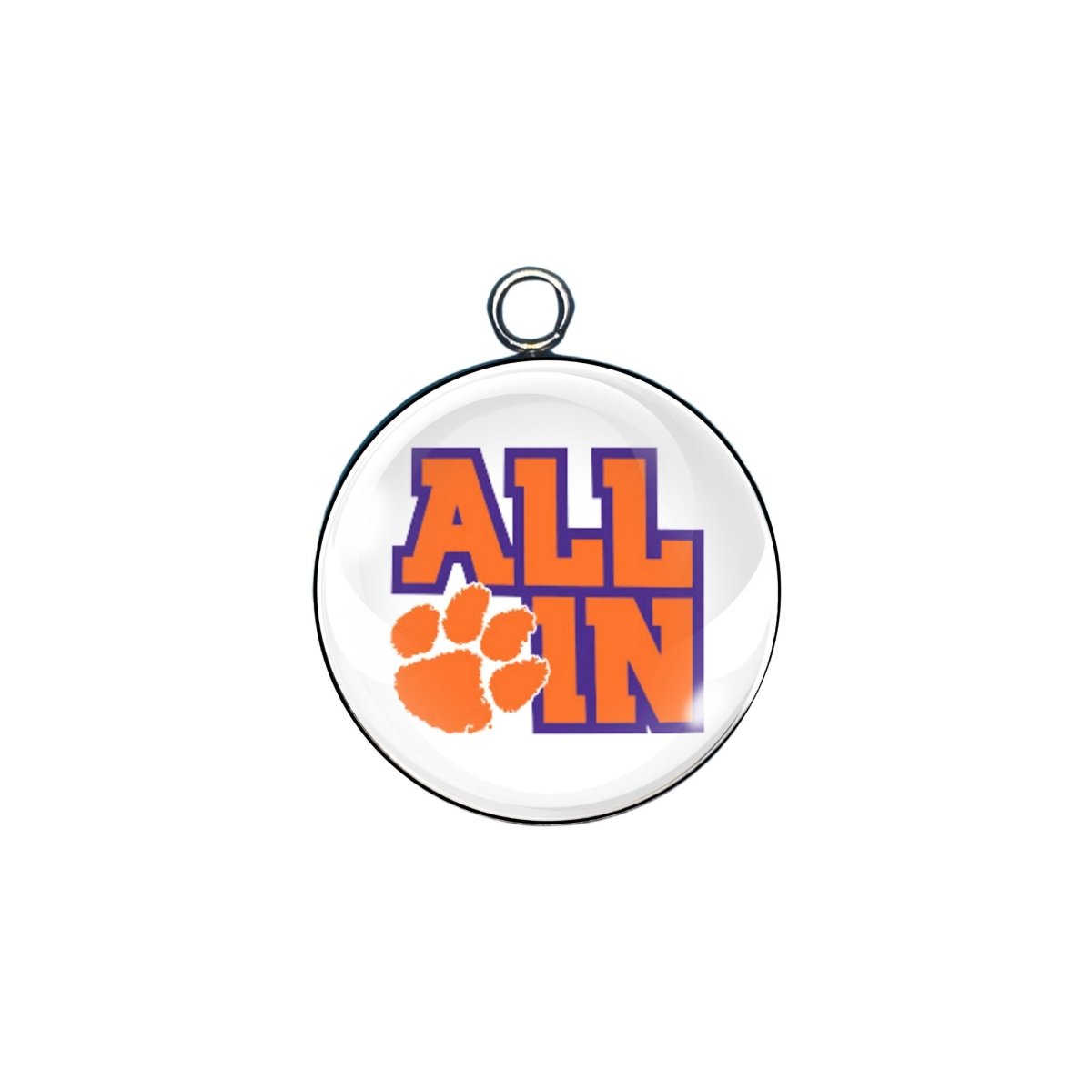 Clemson Tigers glass cabochon charm