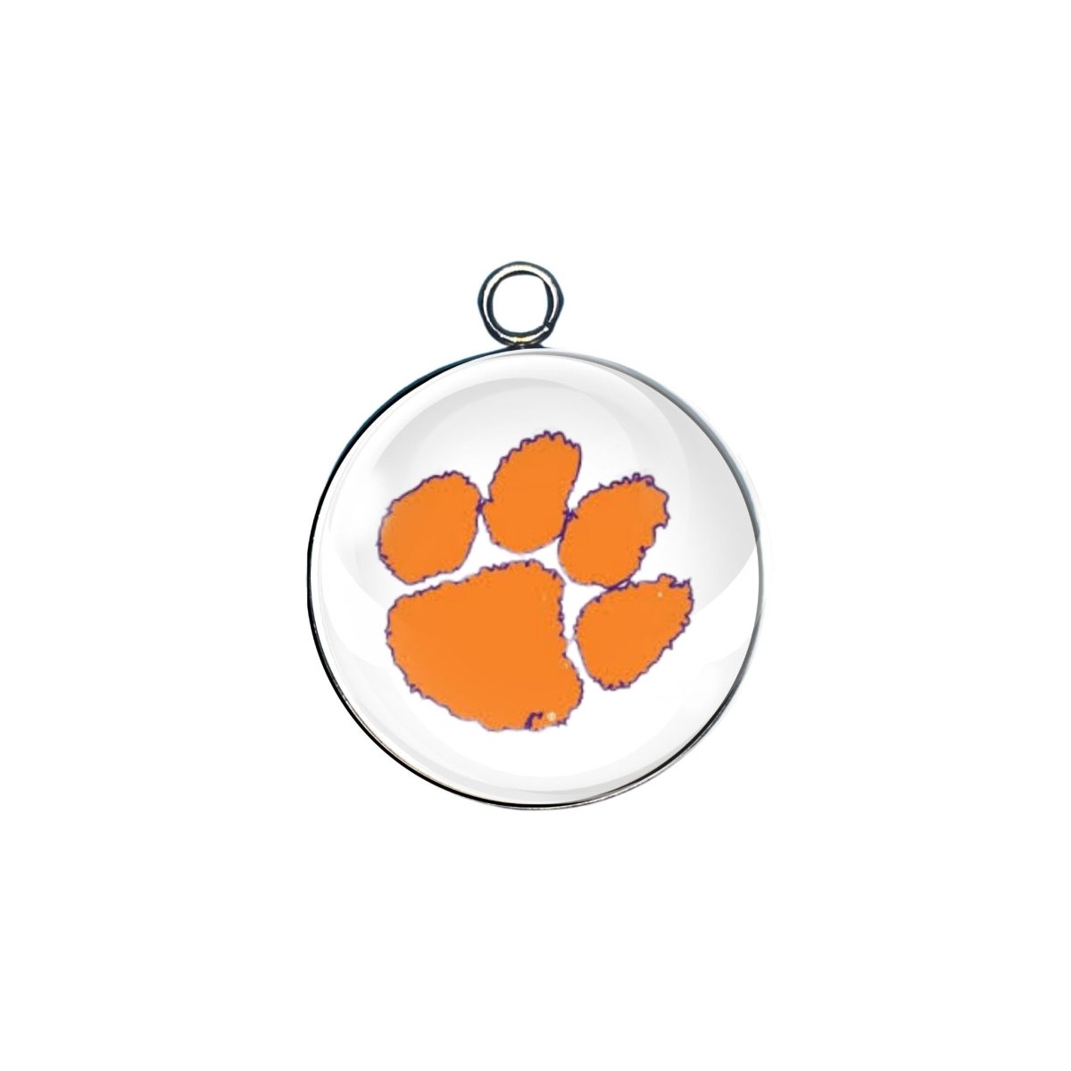Clemson Tigers glass cabochon charm
