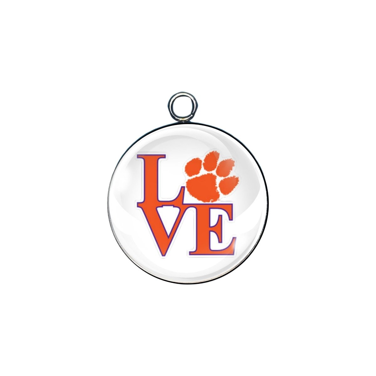 Clemson Tigers glass cabochon charm