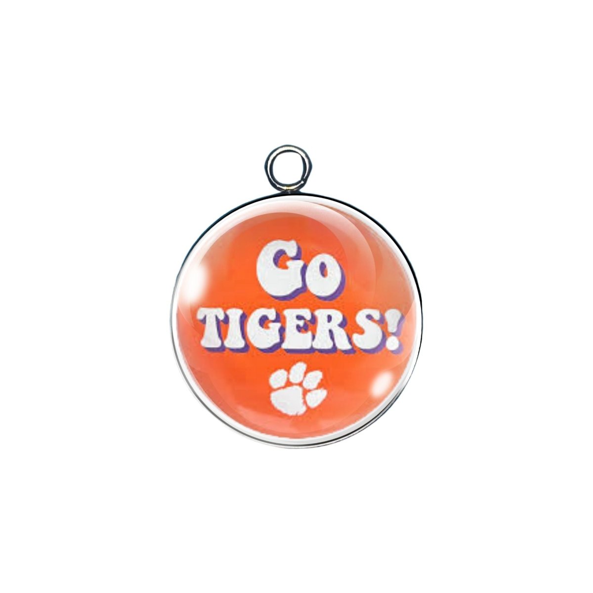 Clemson Tigers glass cabochon charm