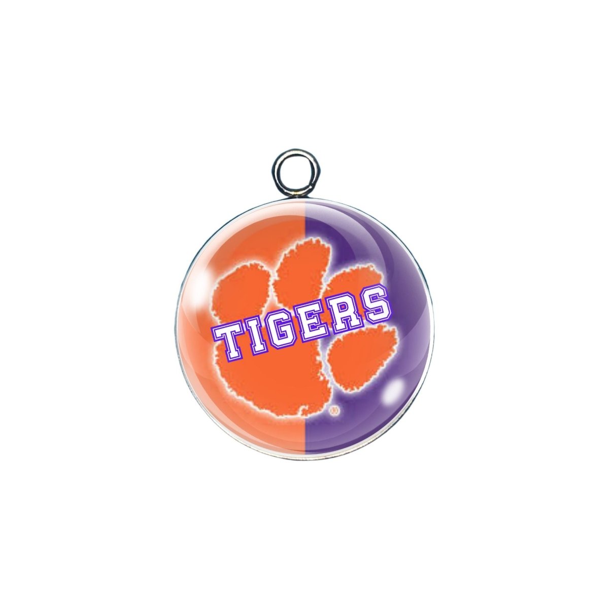 Clemson Tigers glass cabochon charm