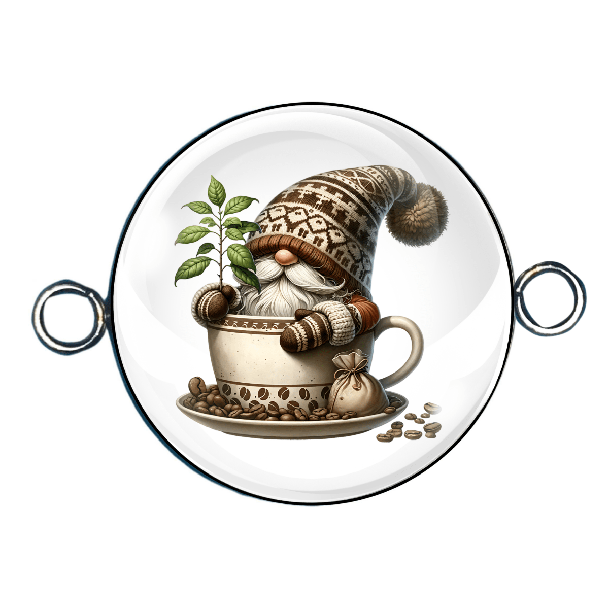 Coffee Gnome Double Eyelet Charms For Making Bracelets/Necklaces