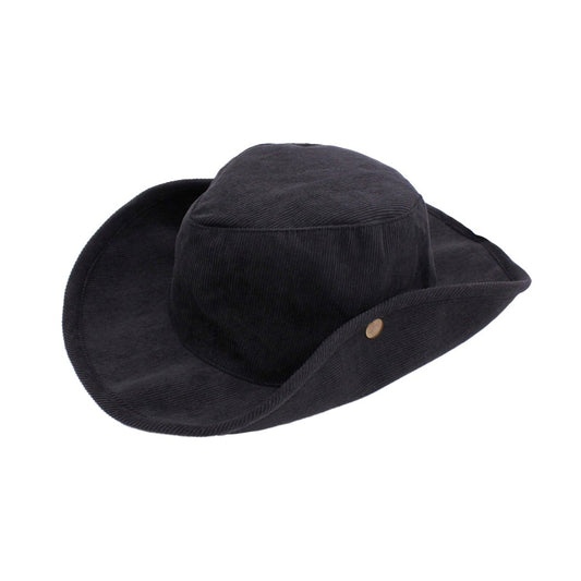 Corduroy Wide Brim Outdoor Hat With Snap-Up Sides