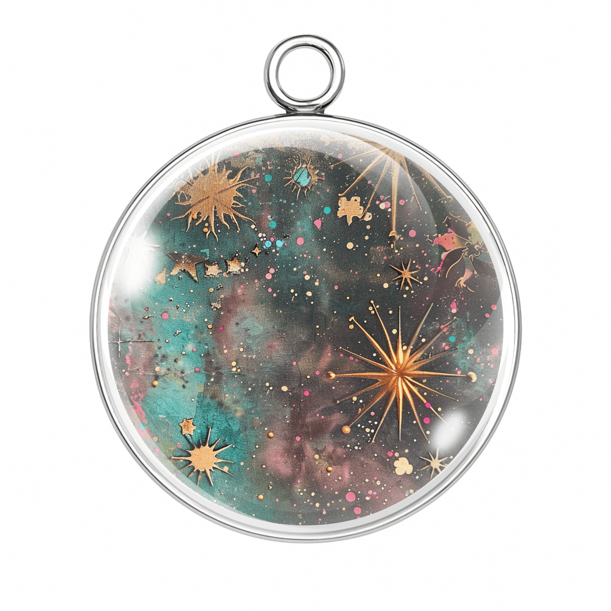 Style #2 features a dreamy cosmic landscape with golden stardust against a teal galaxy haze.
