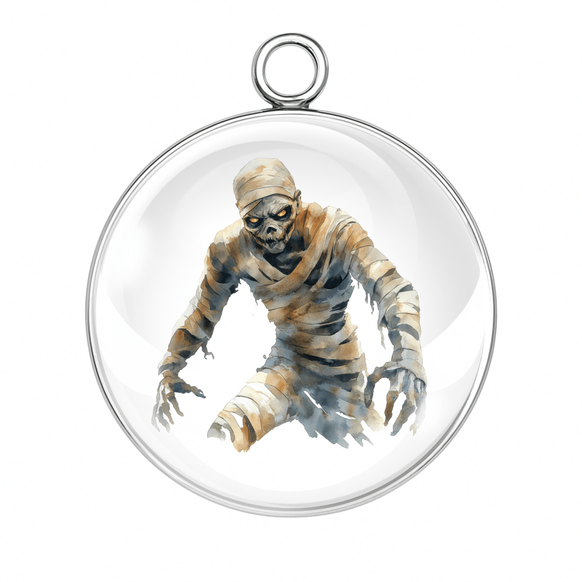 Scary crawling mummy charm emerging from the grave