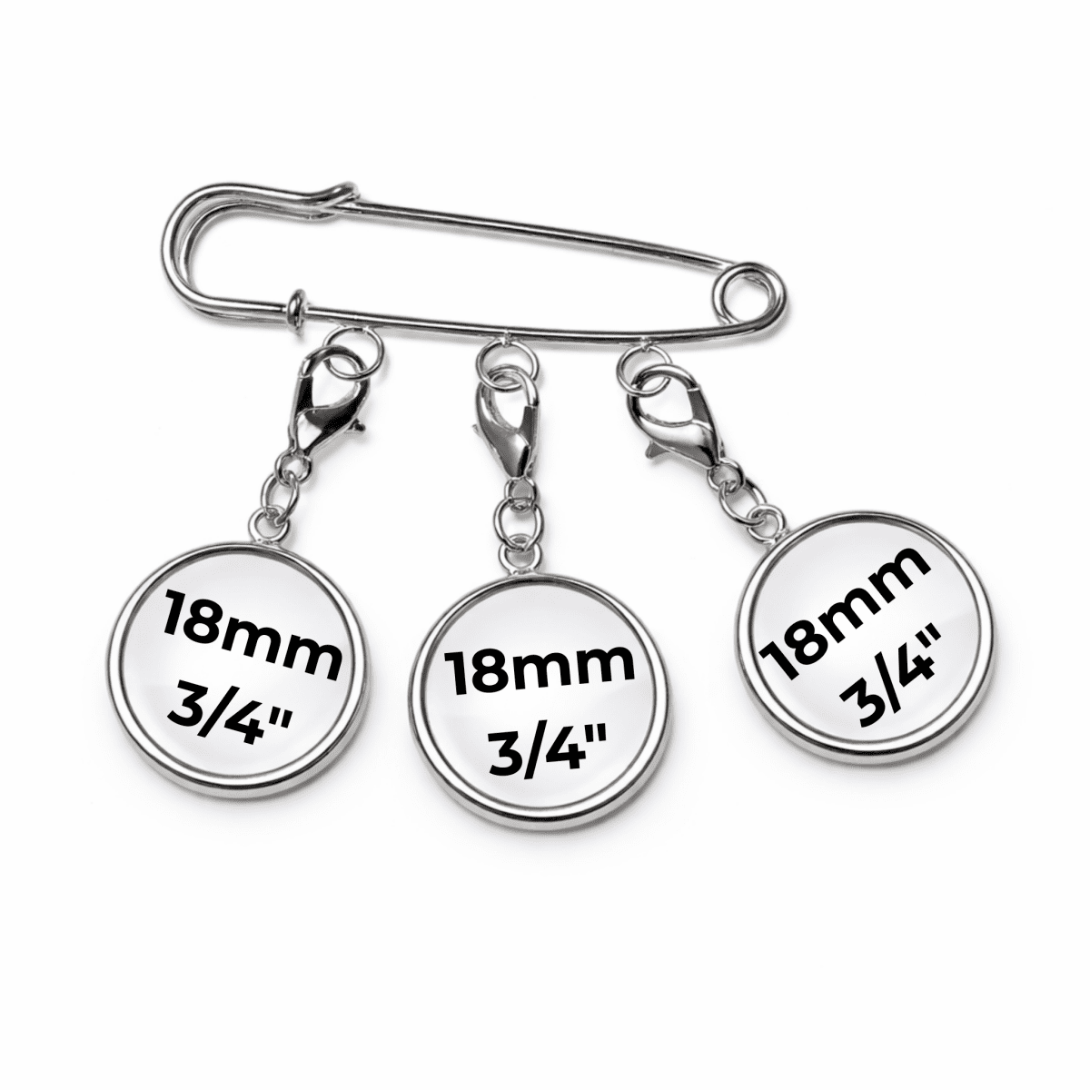 Custom Triple-Charm Lapel Pin • Interchangeable 18mm Stainless Steel Image Charms • Design Studio