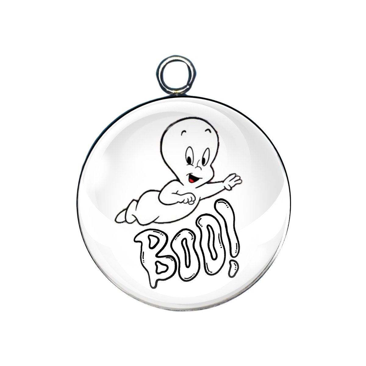 Cartoon ghost with “BOO!” text