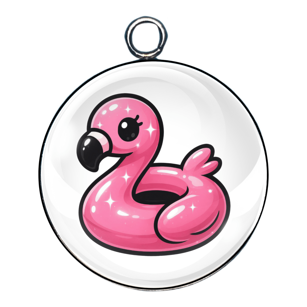Pink inflatable flamingo pool float charm