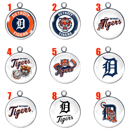 Detroit Tigers Glass Cabochon Charms – Handmade Jewelry Supplies for Fans & Crafters