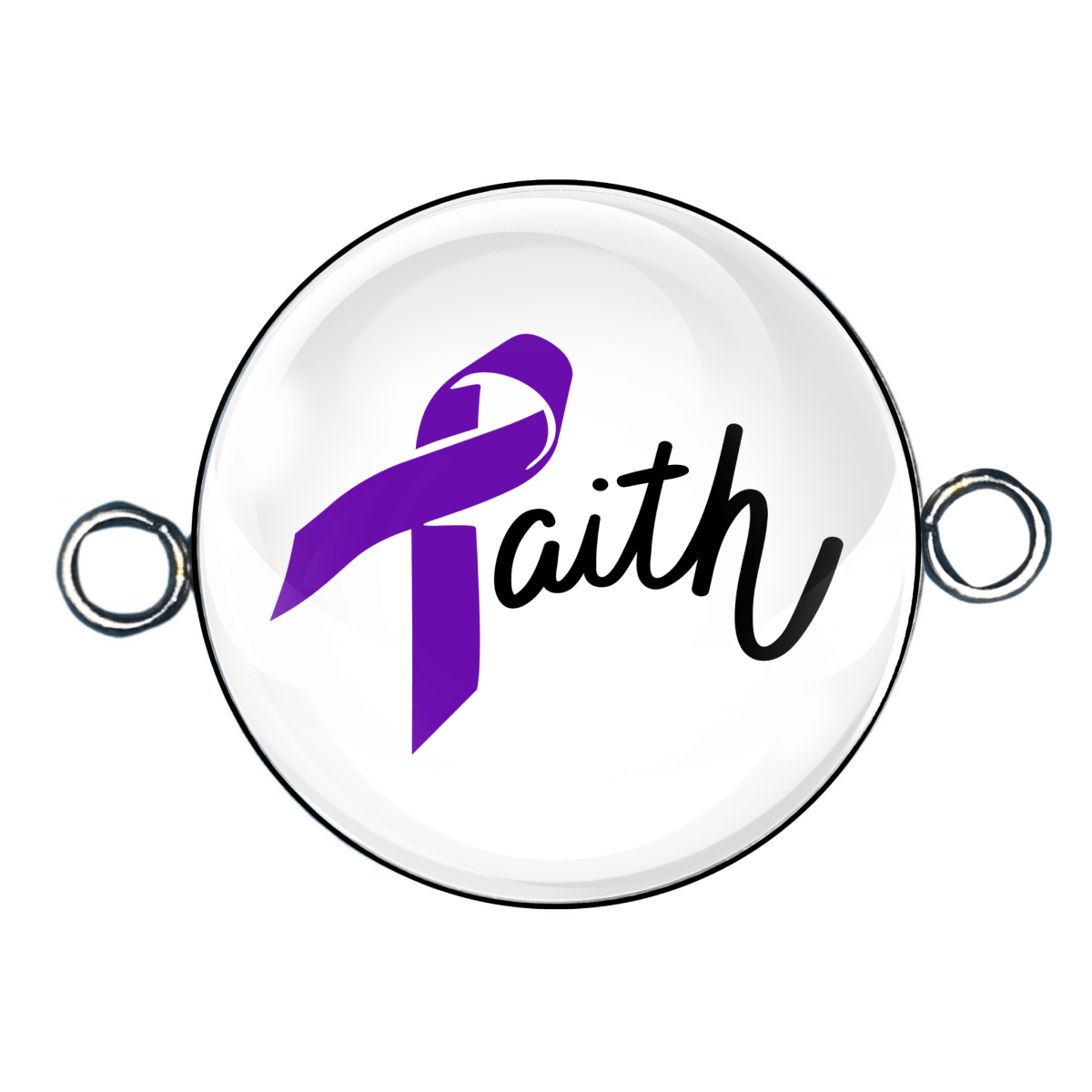 Double Eyelet Faith Cancer Awareness Bracelet/Necklace Charms