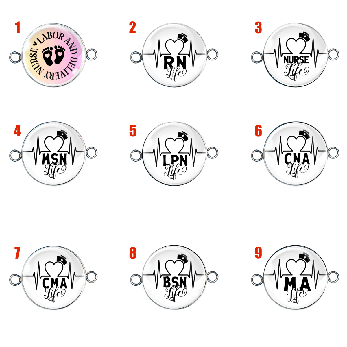 Double Eyelet Nurse Charms