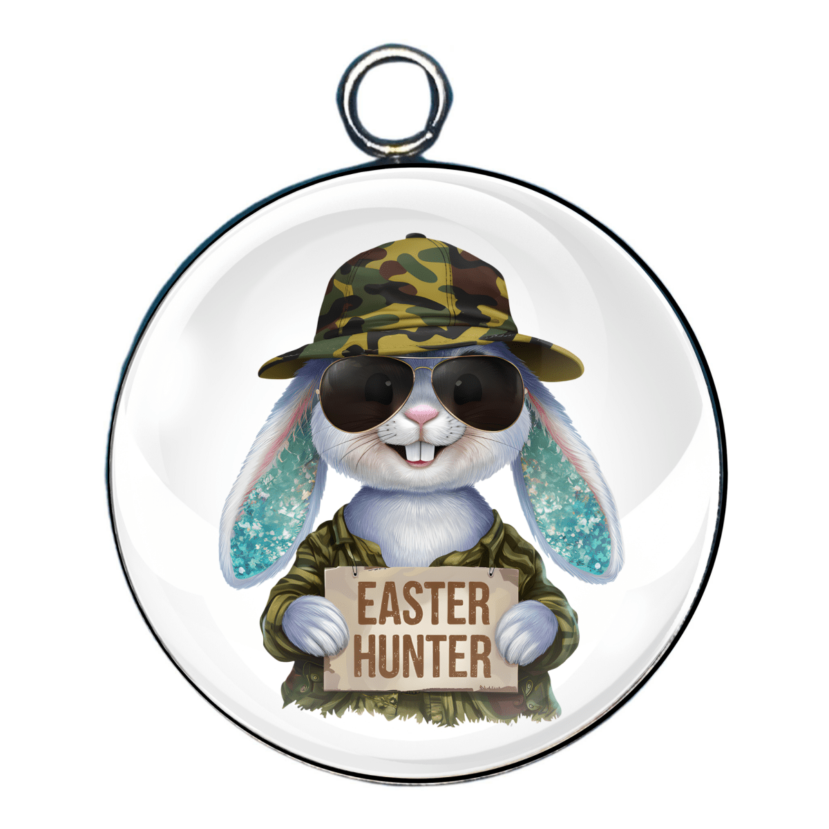 easter egg hunt glass cabochon charm