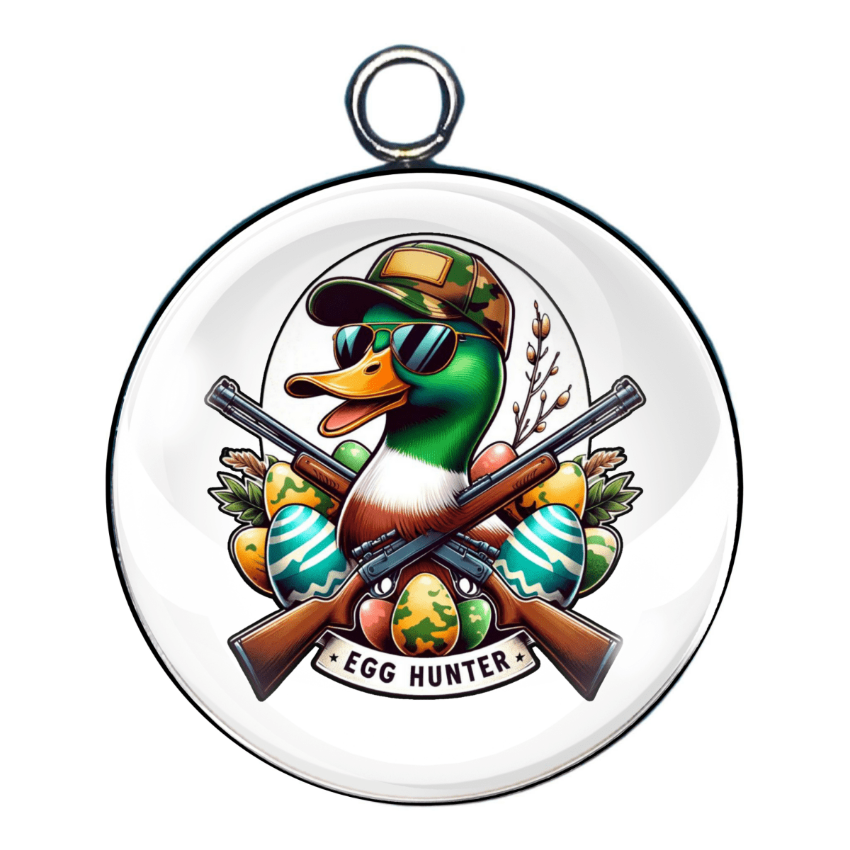 easter egg hunt glass cabochon charm