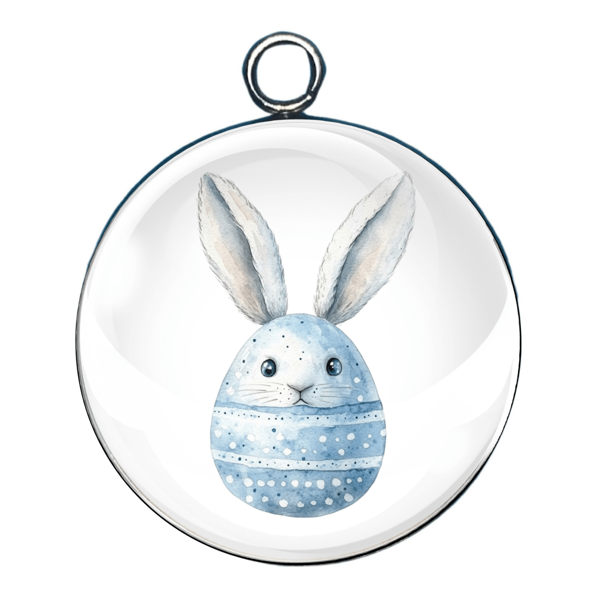 easter rabbit glass cabochon charm