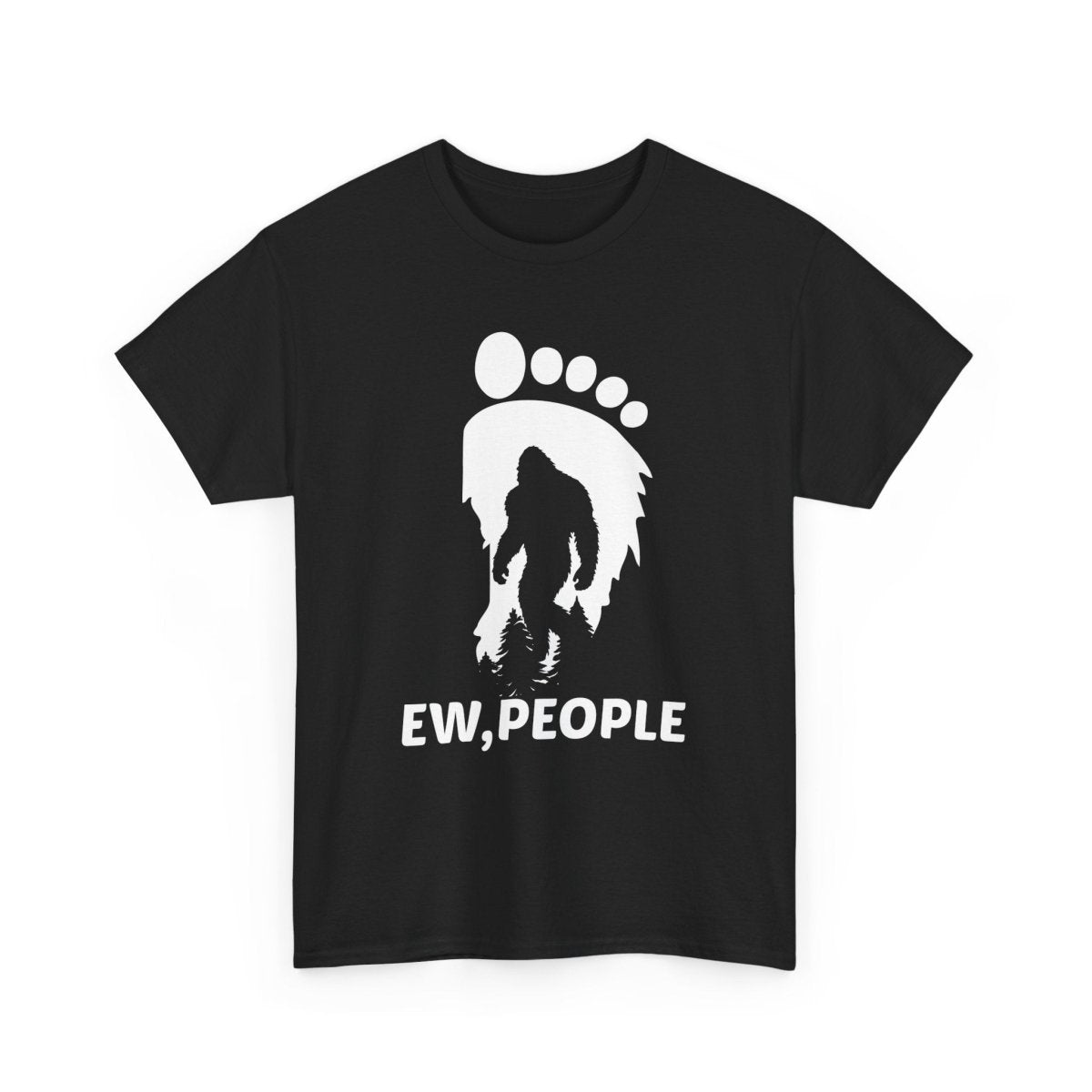 "EEW, PEOPLE" Bigfoot Humor Tee, Unisex Cotton Shirt, Gift for Sasquatch Lovers,