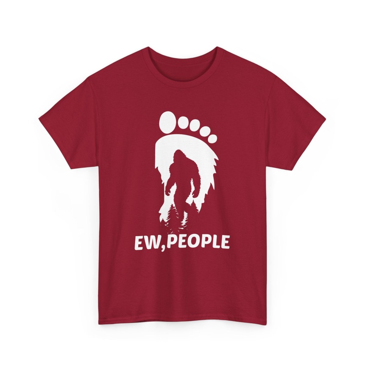 "EEW, PEOPLE" Bigfoot Humor Tee, Unisex Cotton Shirt, Gift for Sasquatch Lovers,