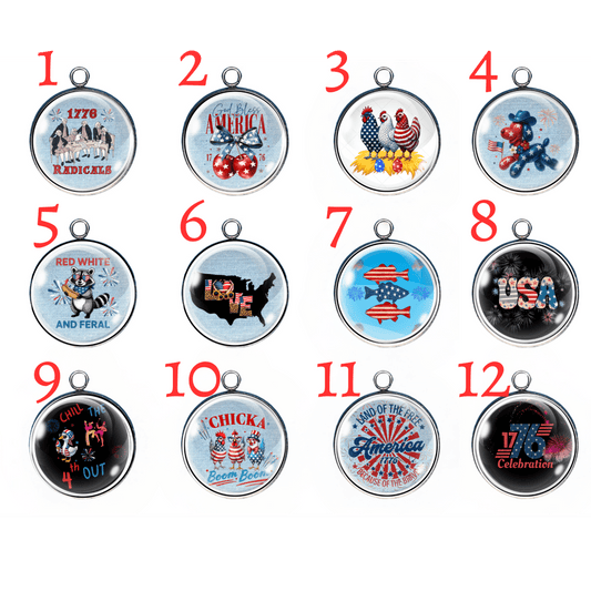 Group of 12 Patriotic Charms