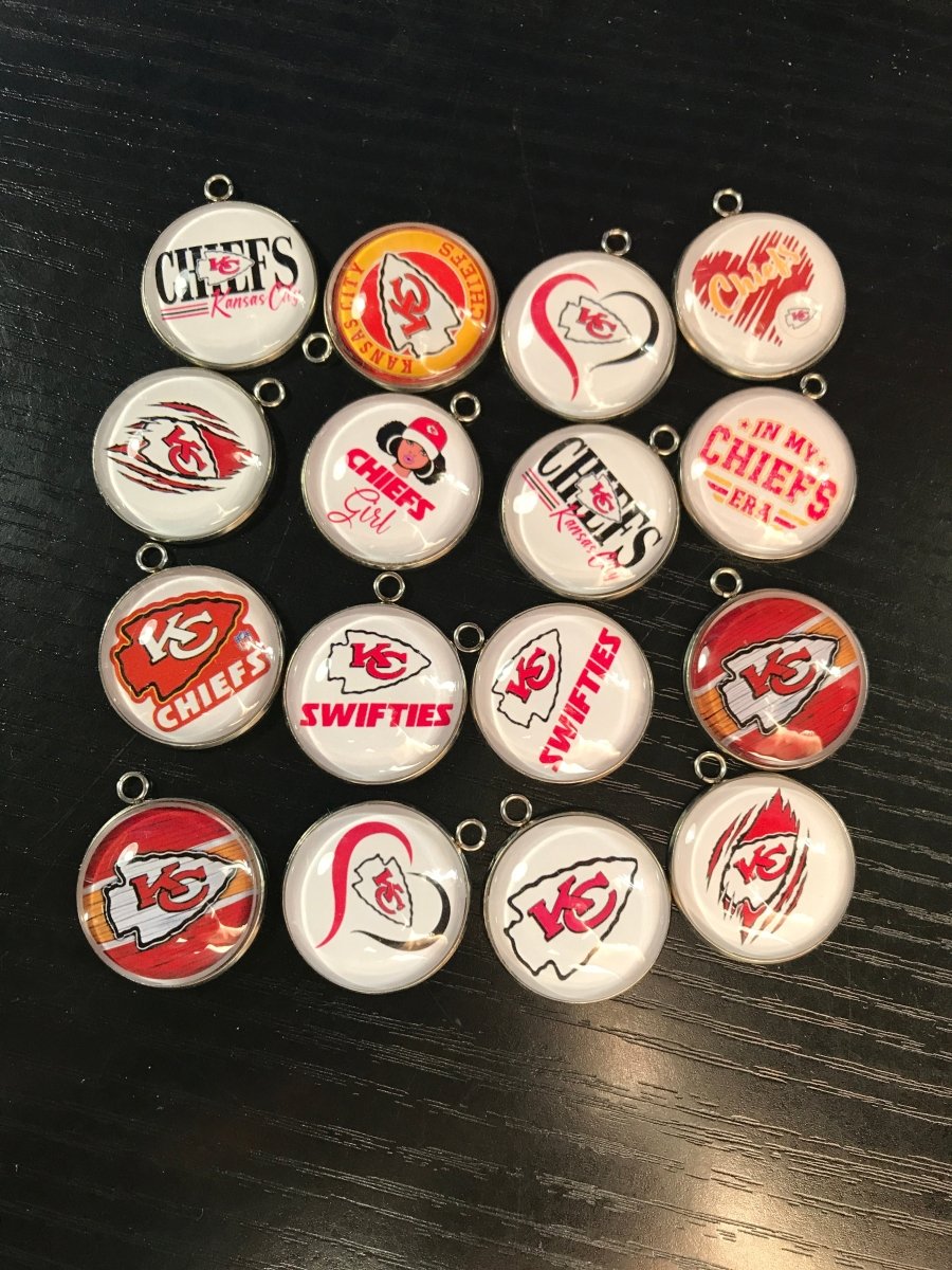 Football Pendant Bundle (16pc) 25mm Silver Cabochon Charms – Clearance Craft Deal