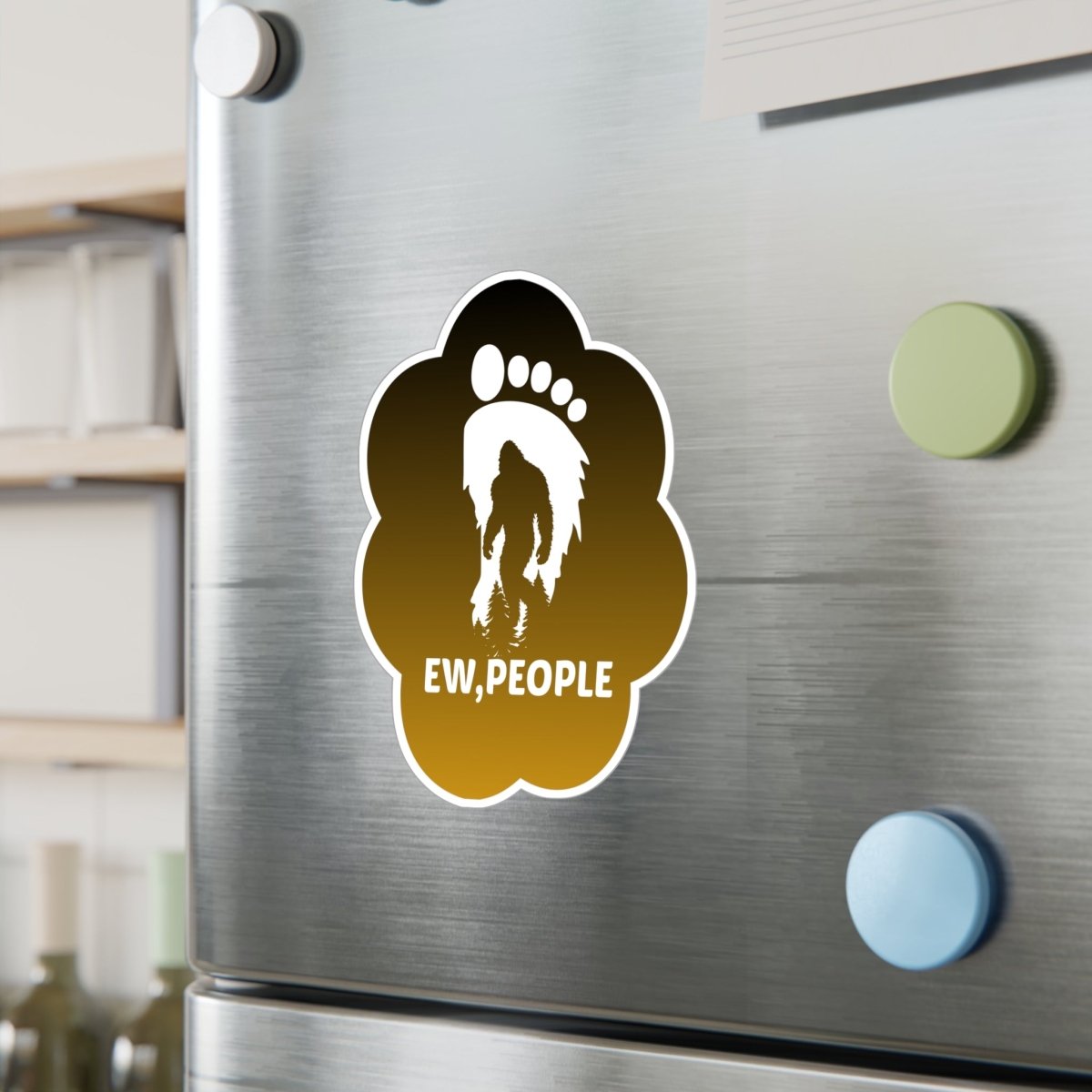 Funny Bigfoot Kiss-Cut Vinyl Decal - 'EW, PEOPLE'