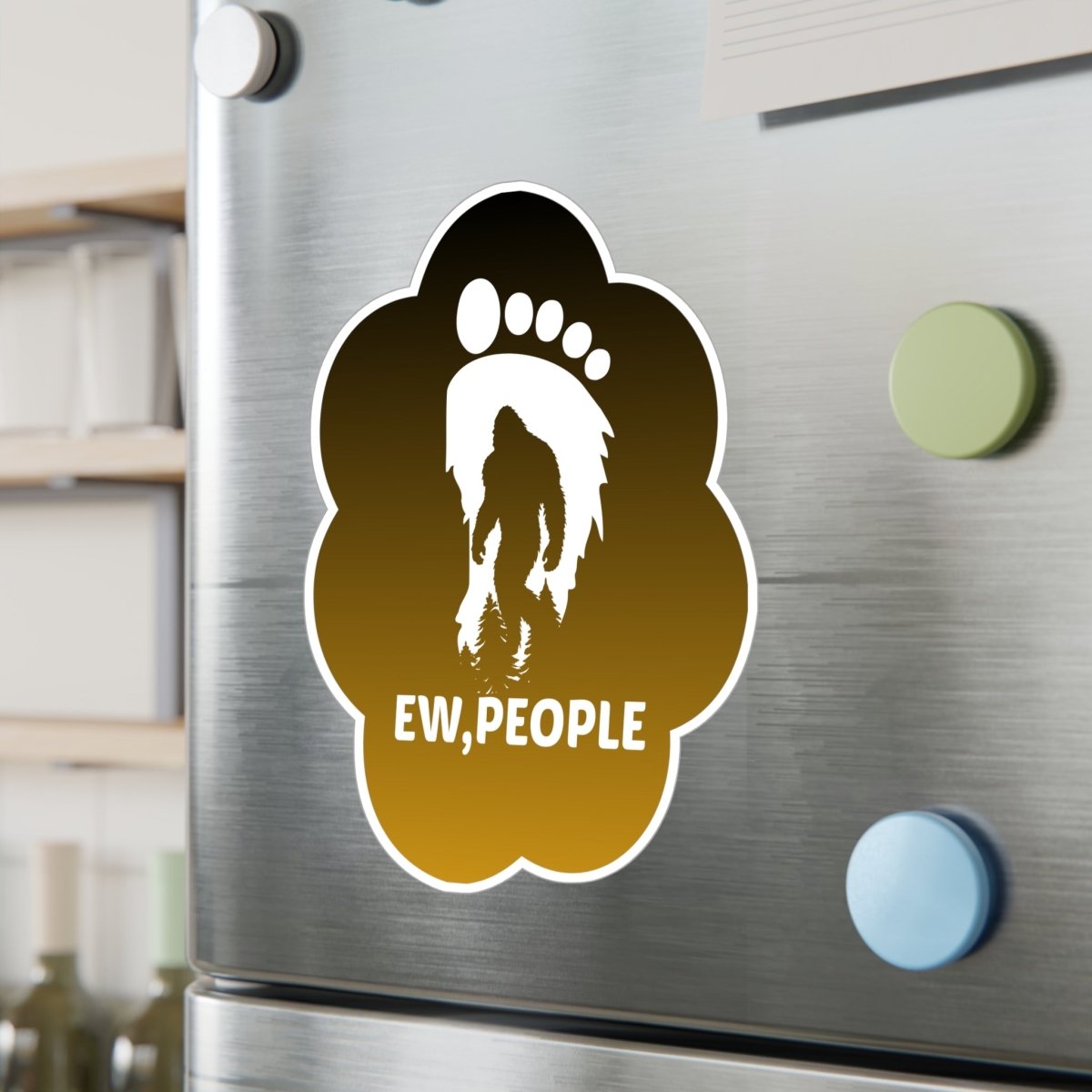Funny Bigfoot Kiss-Cut Vinyl Decal - 'EW, PEOPLE'