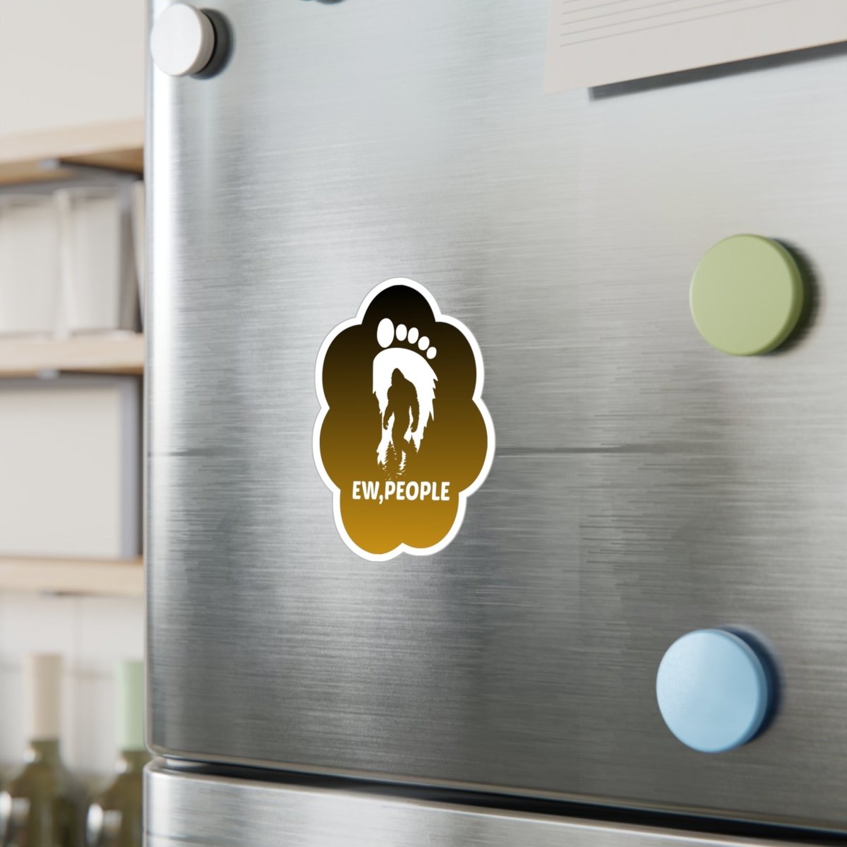 Funny Bigfoot Kiss-Cut Vinyl Decal - 'EW, PEOPLE'