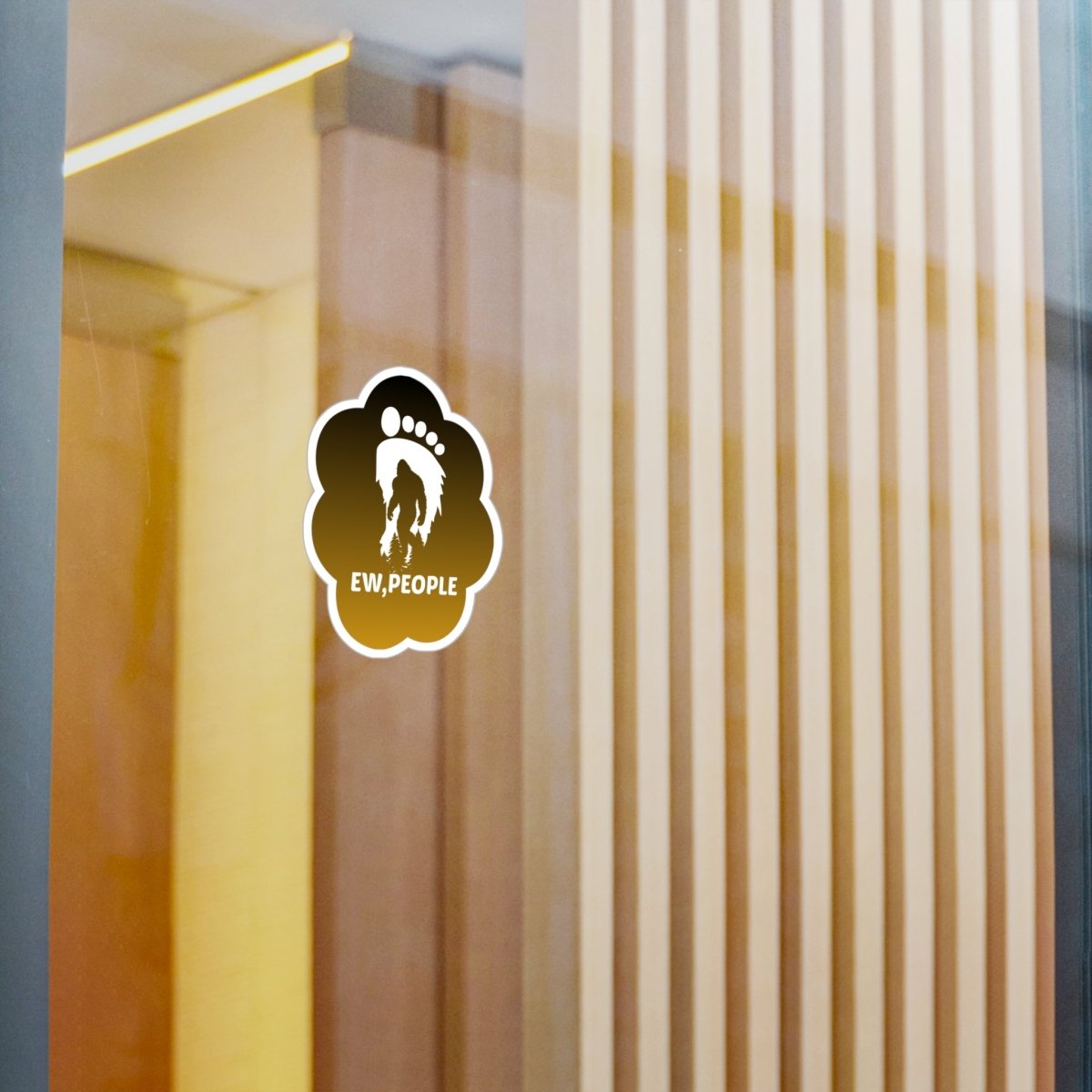 Funny Bigfoot Kiss-Cut Vinyl Decal - 'EW, PEOPLE'