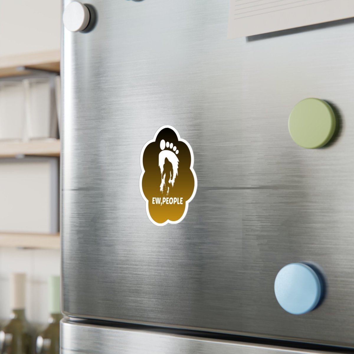 Funny Bigfoot Kiss-Cut Vinyl Decal - 'EW, PEOPLE'