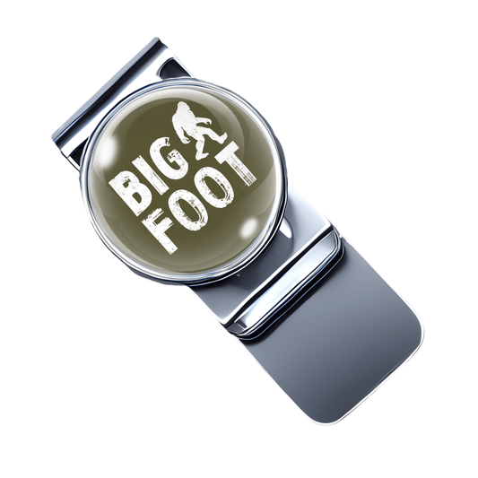 Funny Bigfoot Stainless Steel Money Clip – Handmade Glass Cabochon Wallet Gift