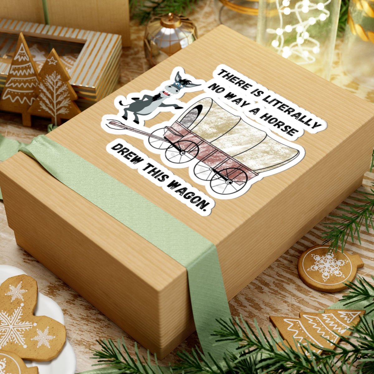 Funny Horse-Drawn Wagon Stickers, Hilarious Animal Lover Gift, Quirky