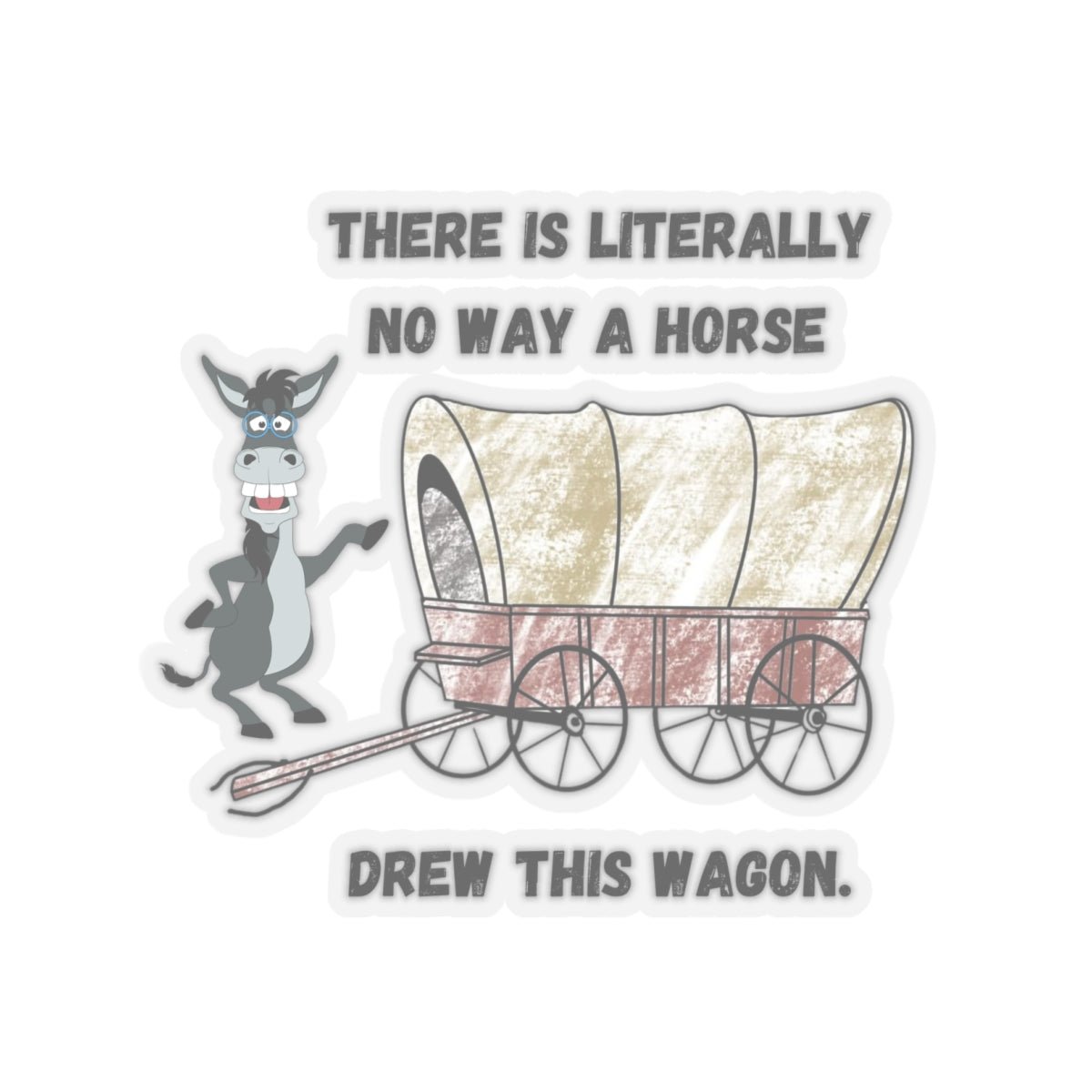 Funny Horse-Drawn Wagon Stickers, Hilarious Animal Lover Gift, Quirky