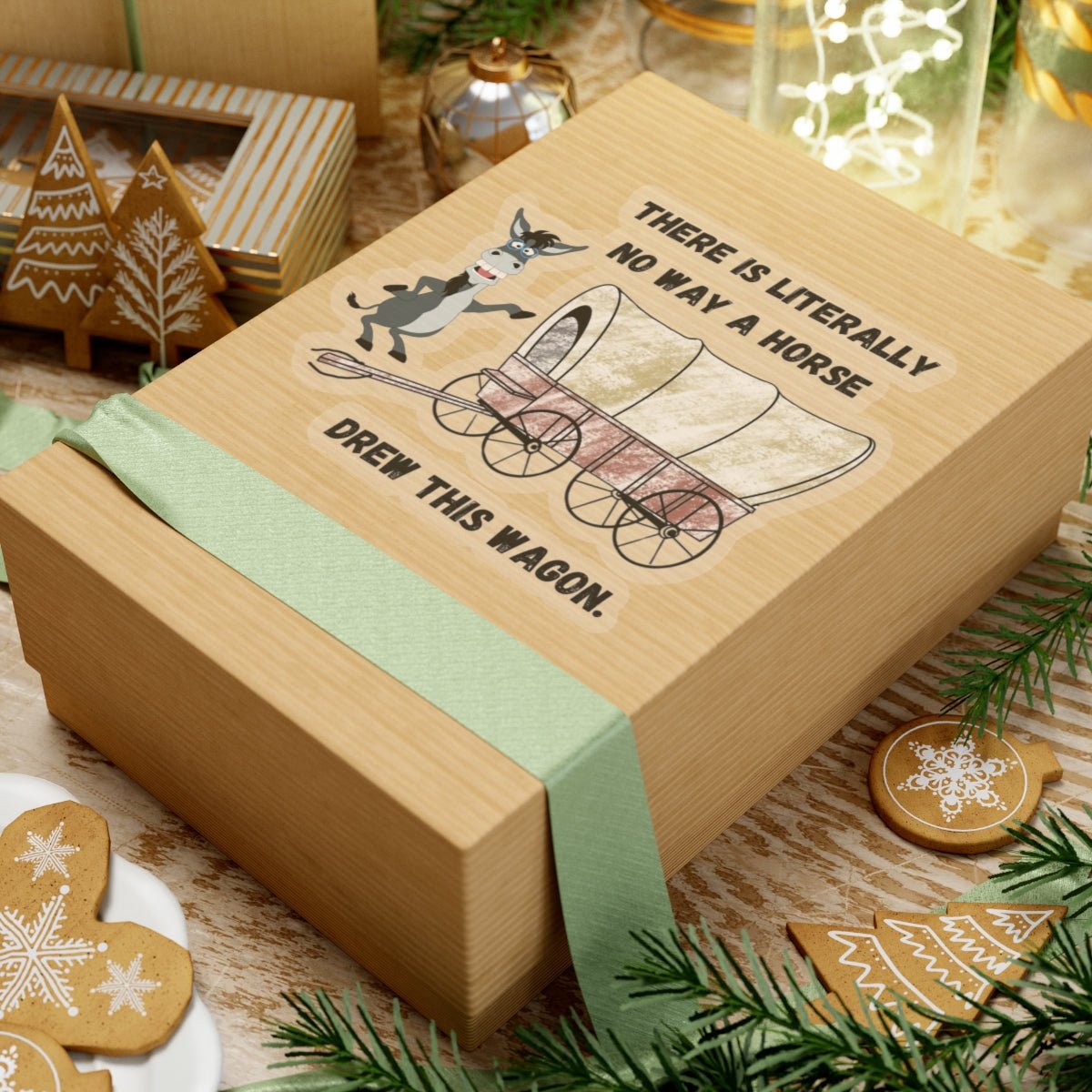 Funny Horse-Drawn Wagon Stickers, Hilarious Animal Lover Gift, Quirky