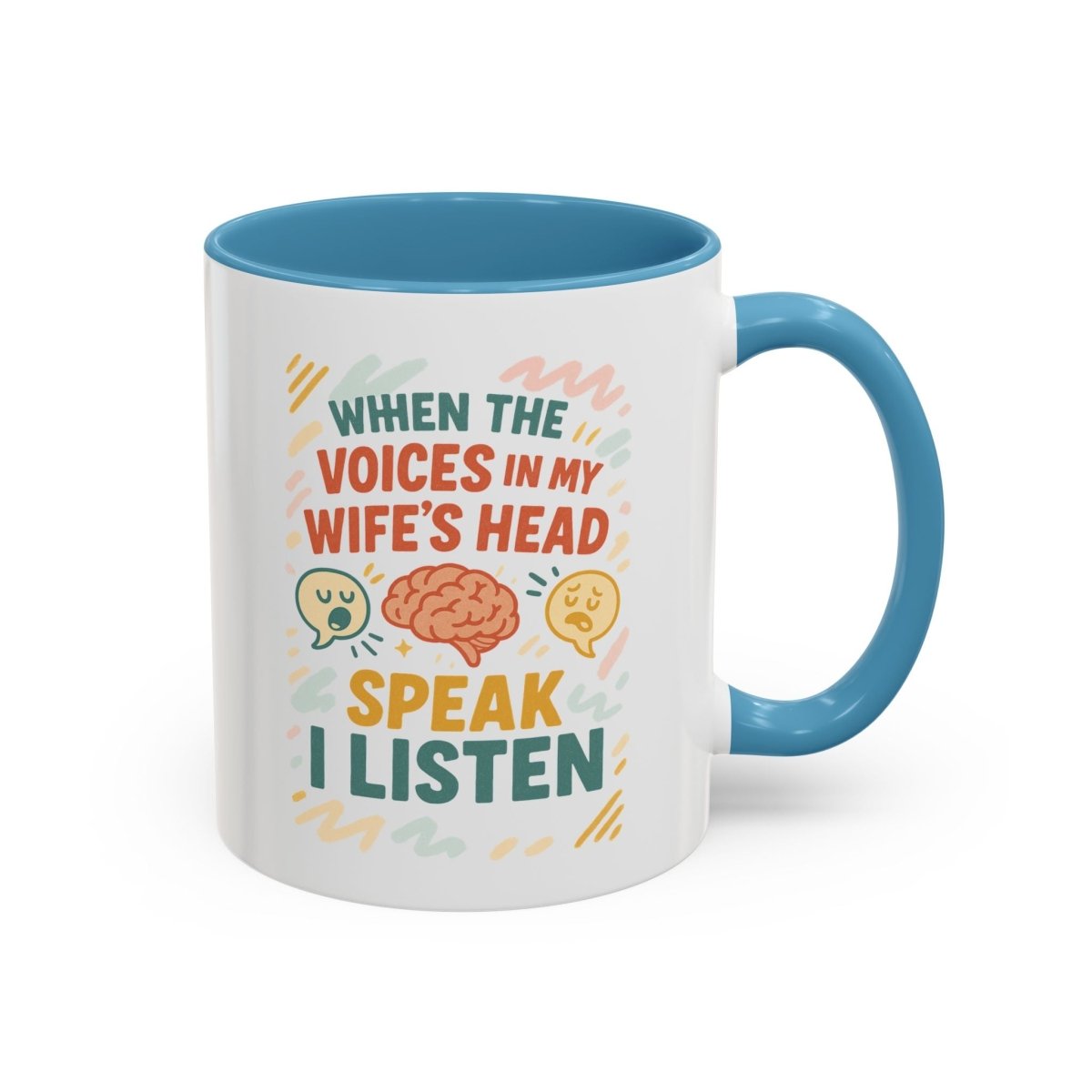 Funny Retro Coffee Mug – “Voices in My Wife’s Head” Design, 11oz & 15oz
