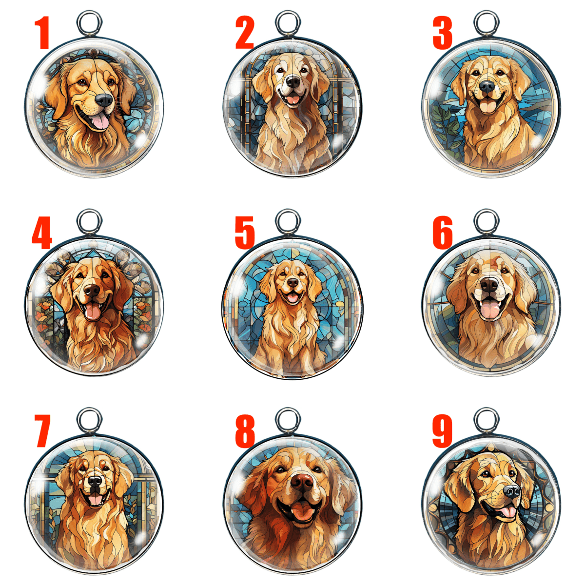 Golden Retriever Glass Cabochon Charms – A Heartwarming Tribute to Man’s Best Friend