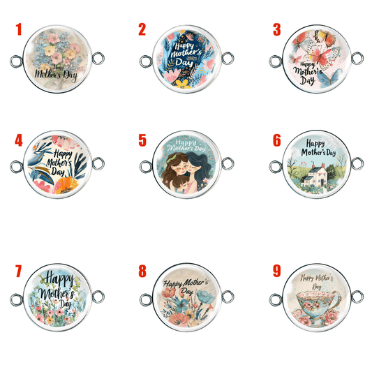 9  double eyelet happy mothers day charms