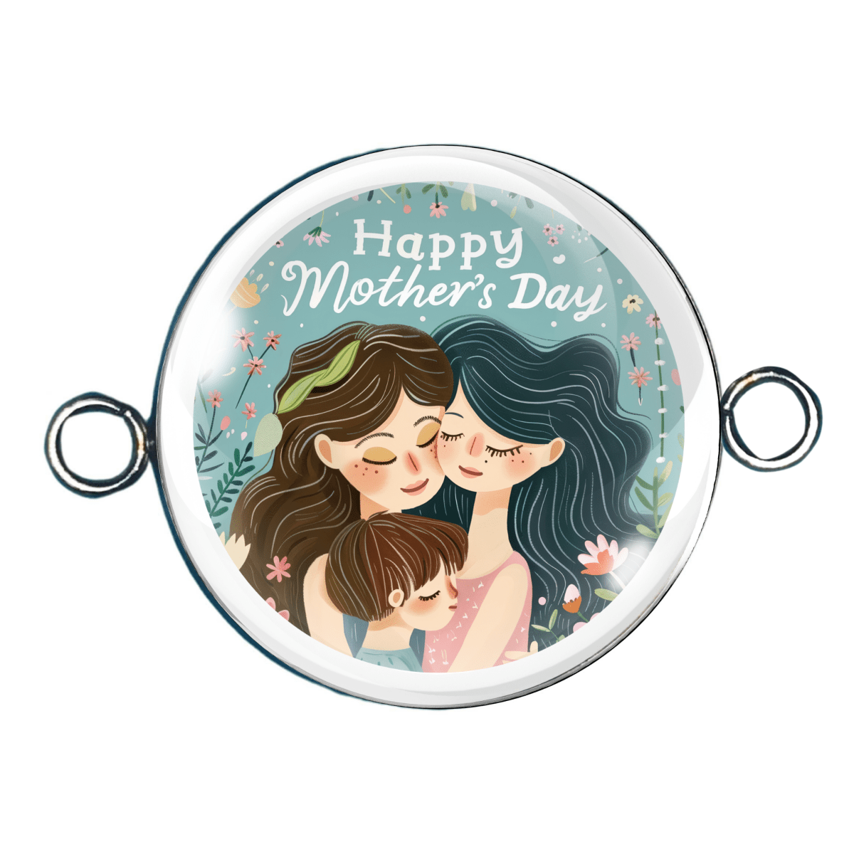 double eyelet happy mothers day charm