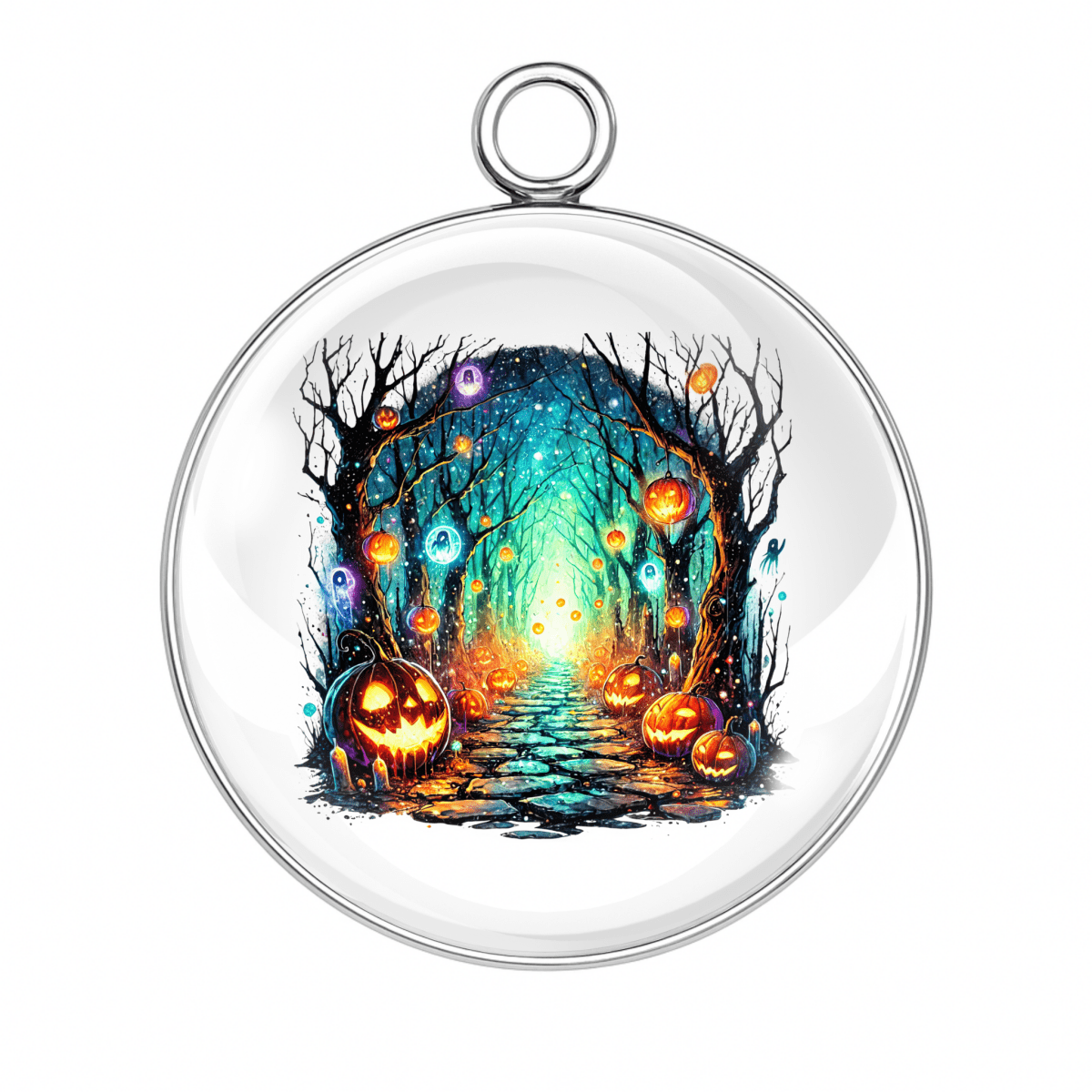 Haunted Forest Halloween Charms – Glass Cabochon Magic for Spooky Crafts