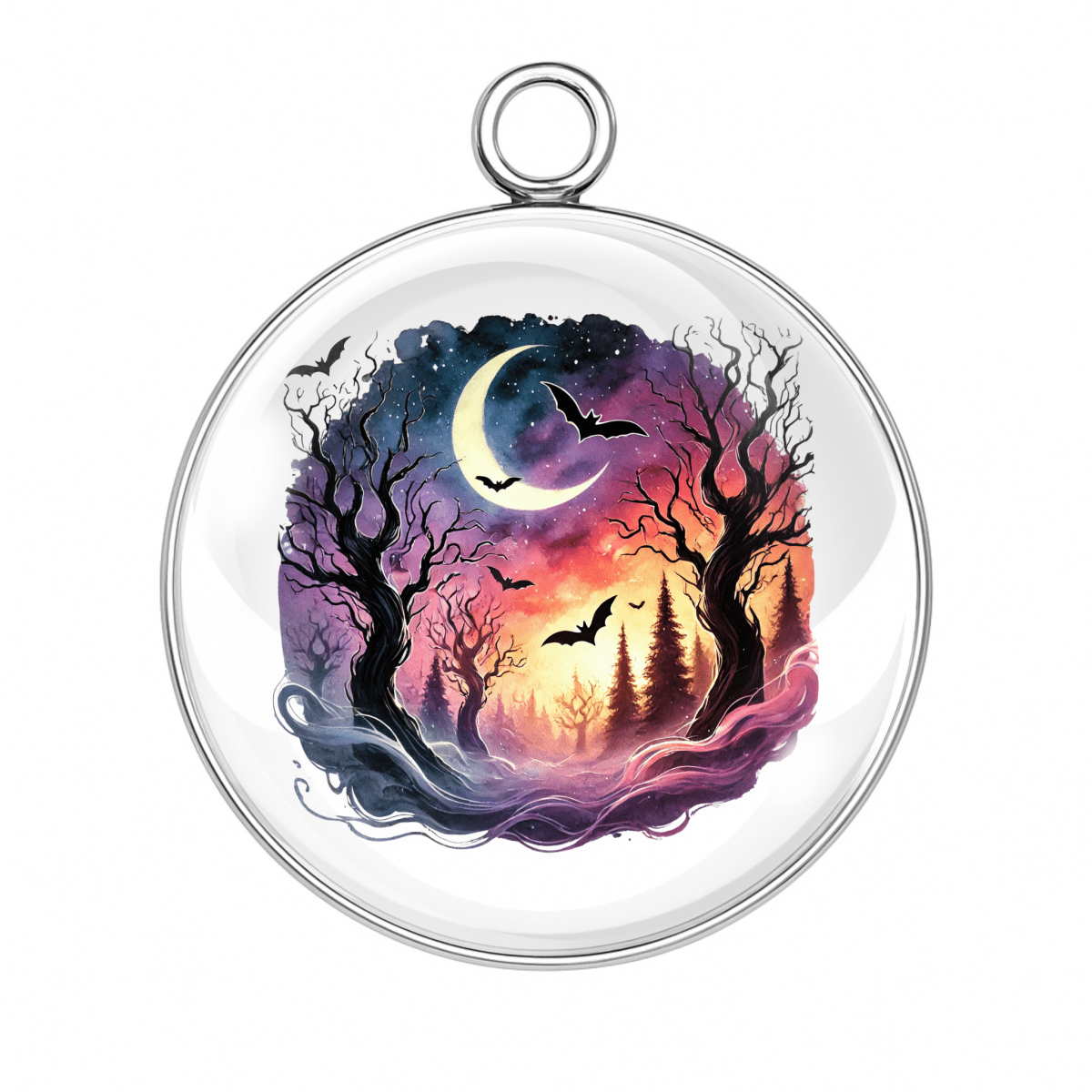 Haunted Forest Halloween Charms – Glass Cabochon Magic for Spooky Crafts