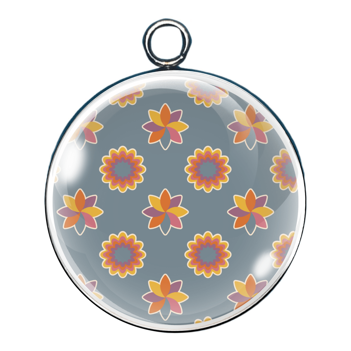 Hippie Print Glass Cabochon Charms – Handmade Retro Jewelry & DIY Craft