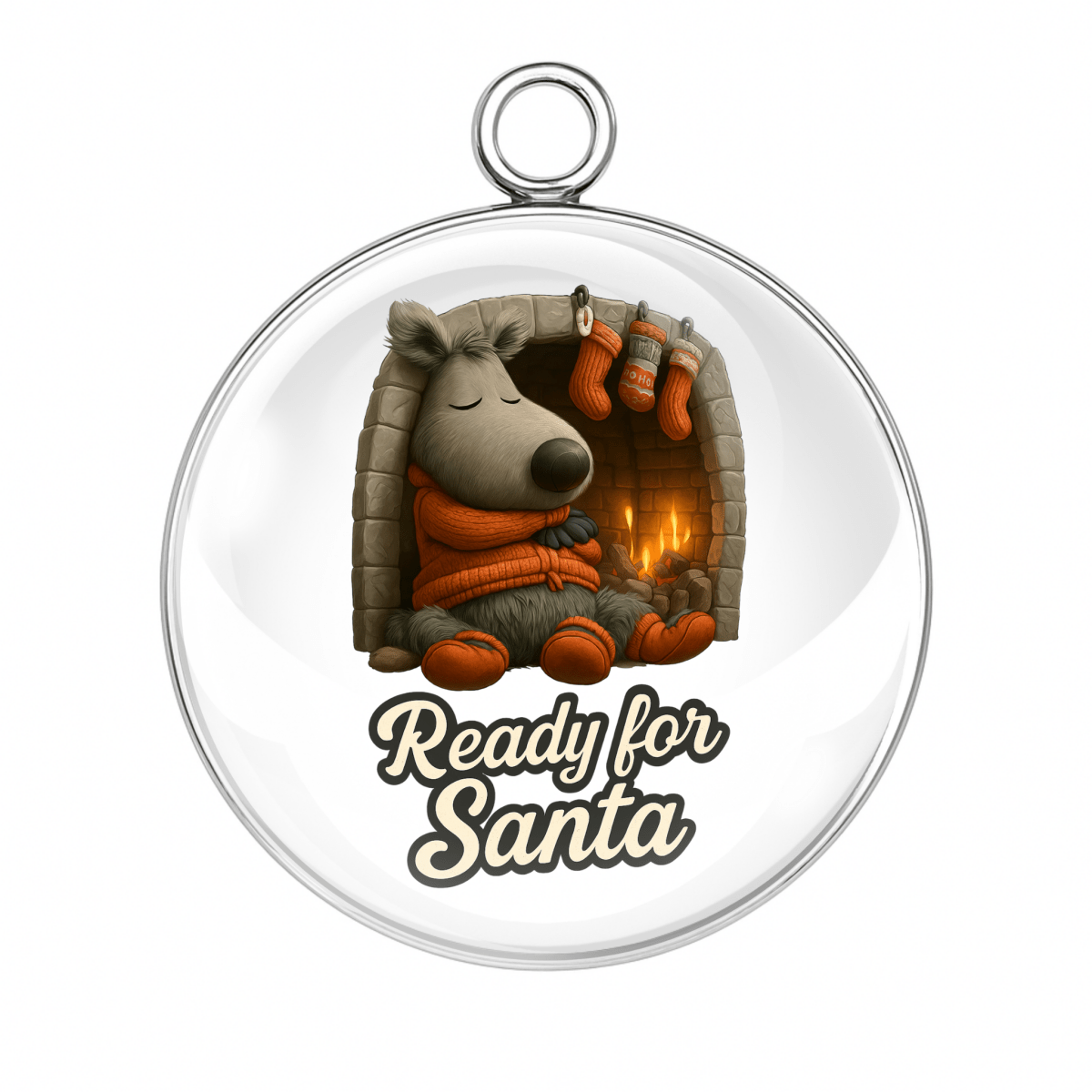Ready for Santa Sleeping Bear Charm