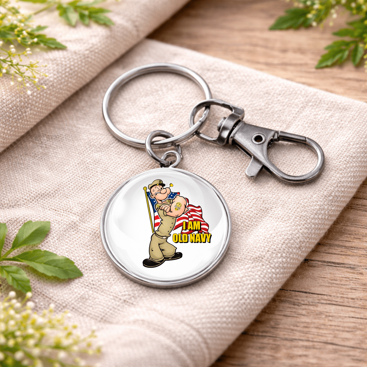 I Am Old Navy Patriotic Keychain