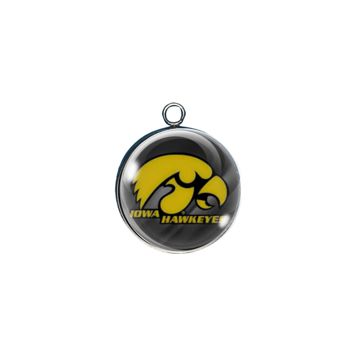 Iowa Hawkeyes glass cabochon craft charm