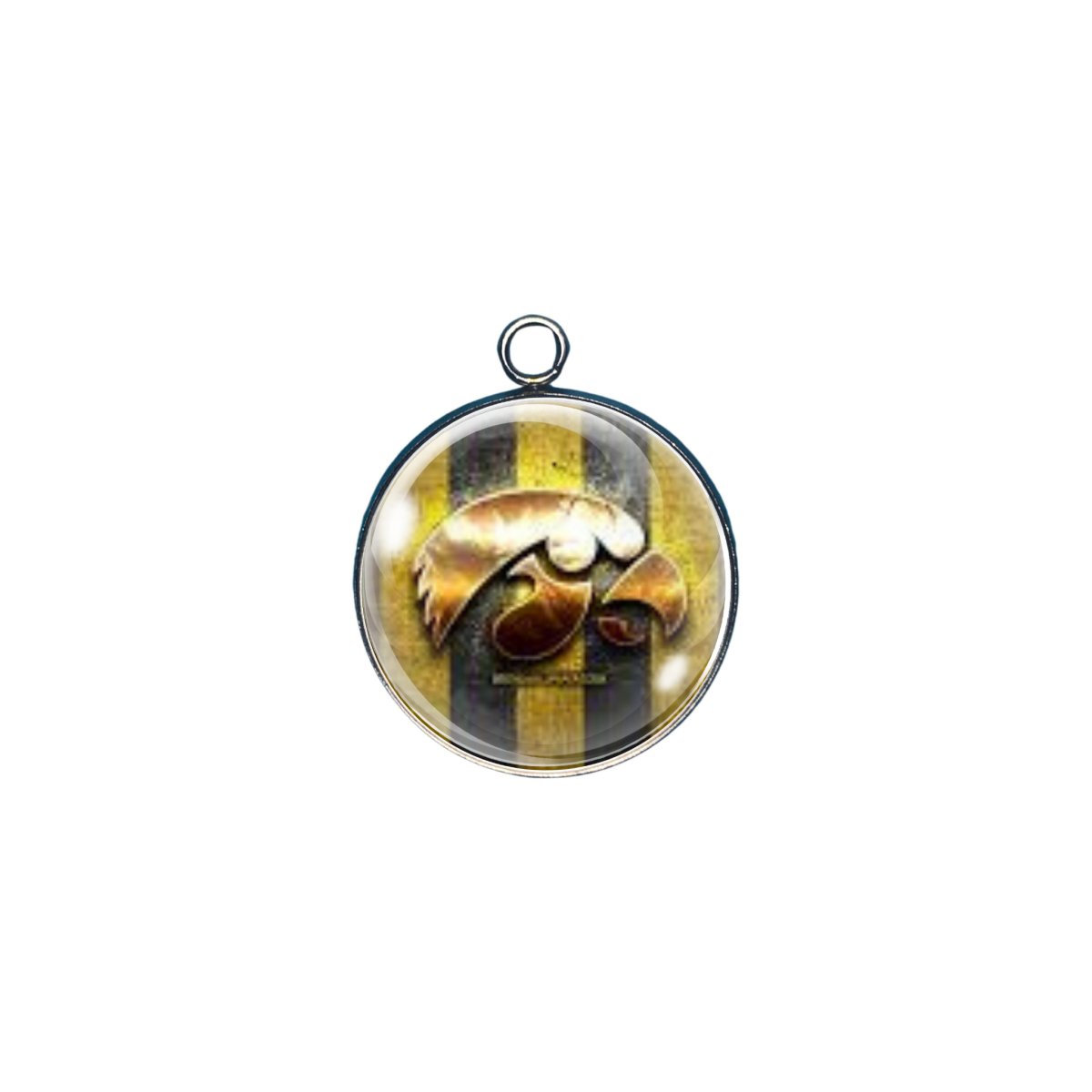 Iowa Hawkeyes glass cabochon craft charm