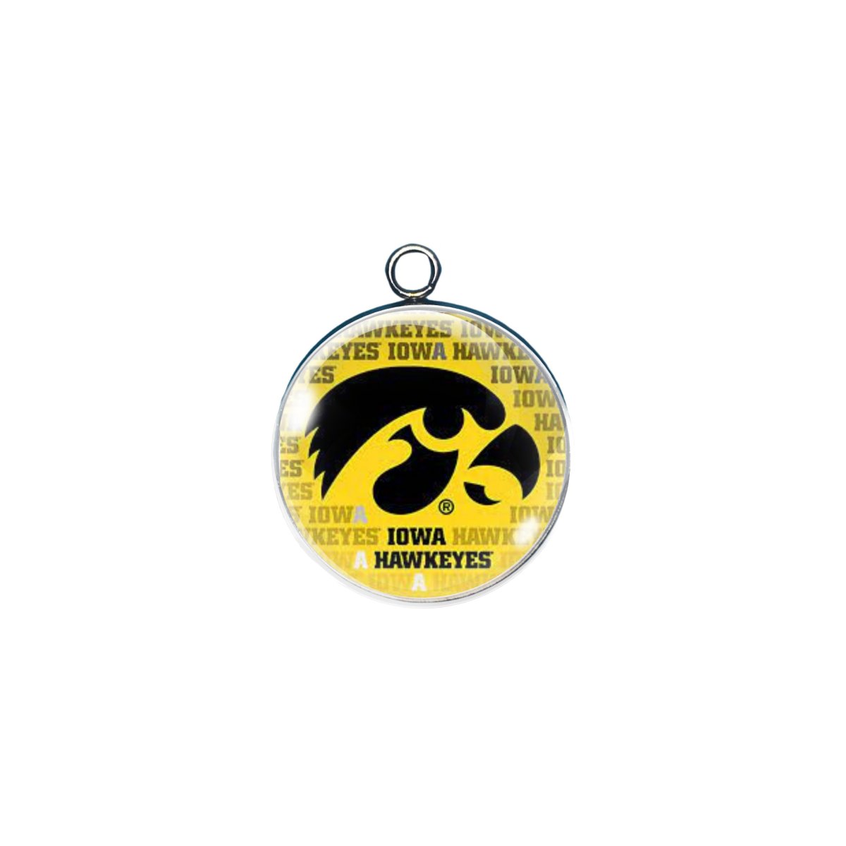 Iowa Hawkeyes glass cabochon craft charm