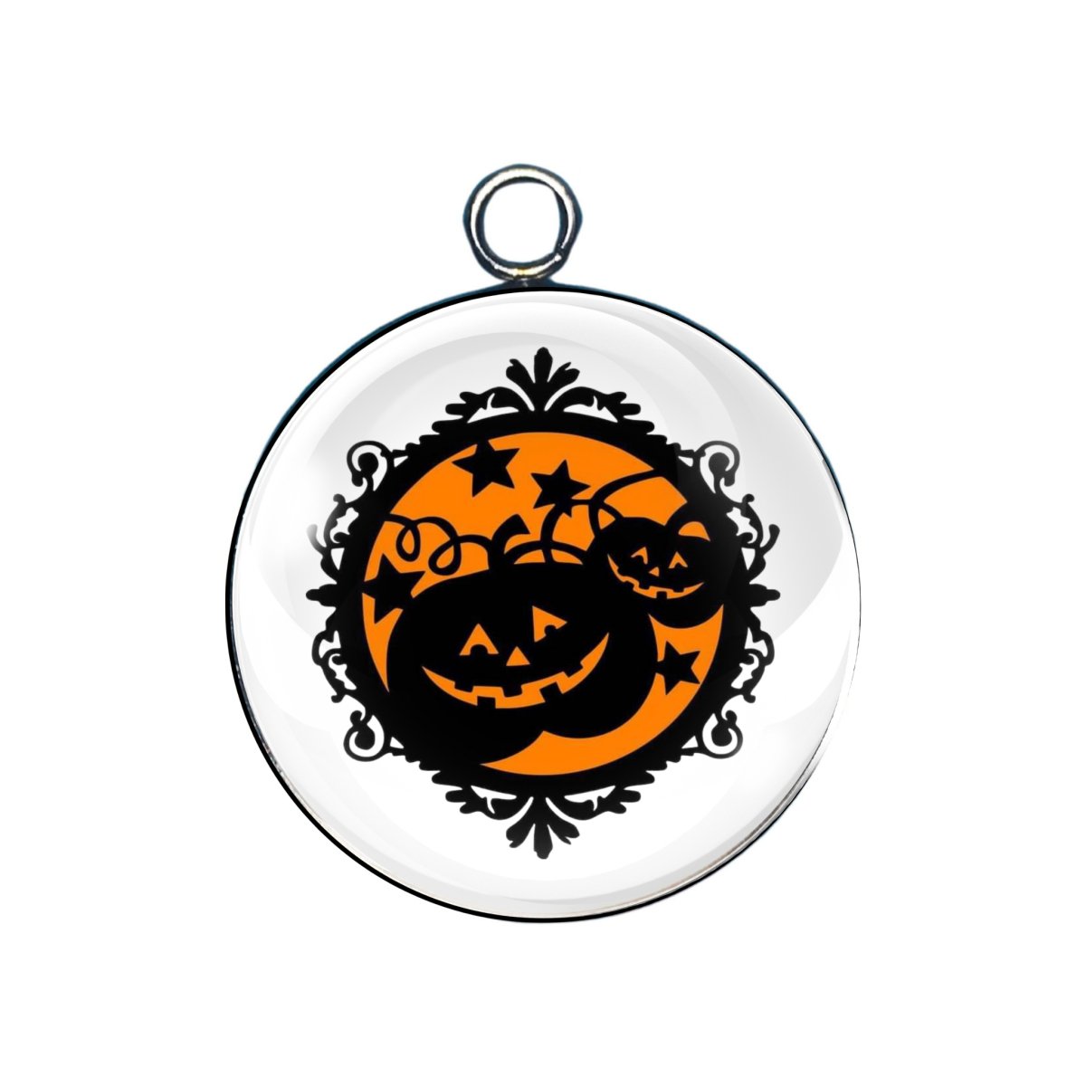 Jack O Lantern Charms, Jewelry making Supplies