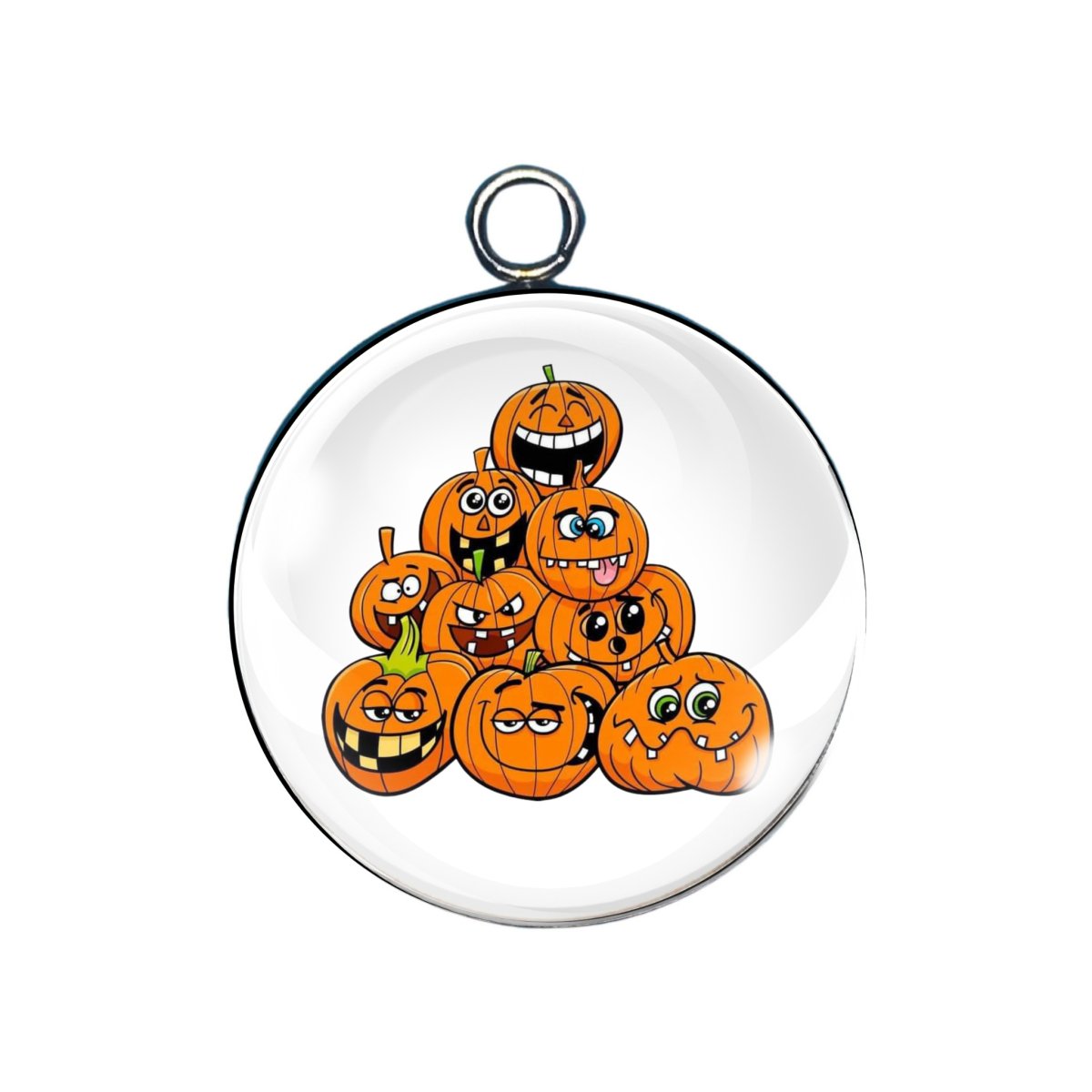 Jack O Lantern Glass Cabochon Charm