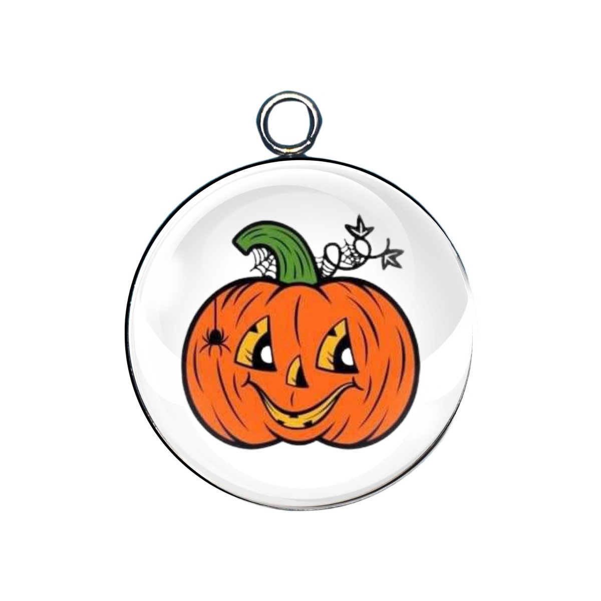 Jack O Lantern Glass Cabochon Charm