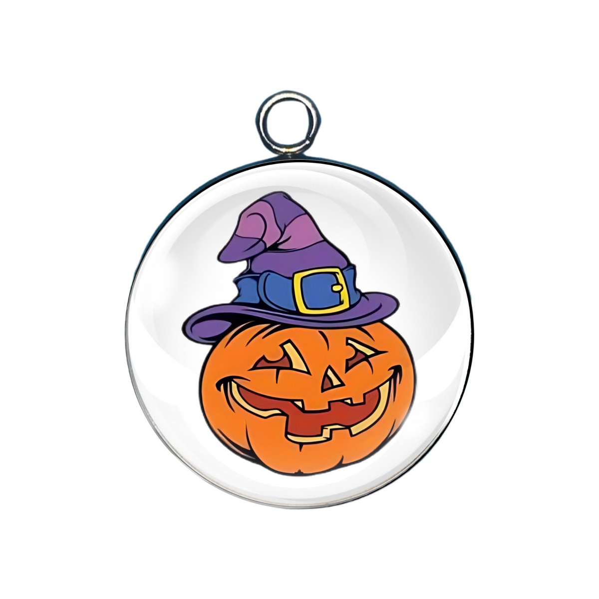 Jack O Lantern Glass Cabochon Charm
