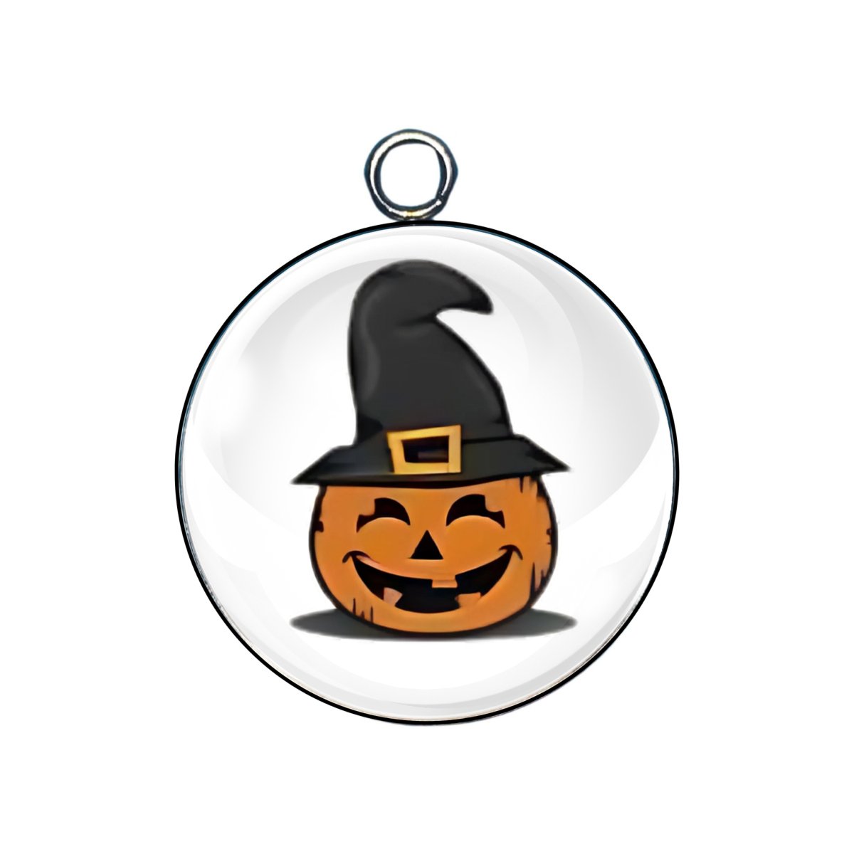 Jack O Lantern Glass Cabochon Charm